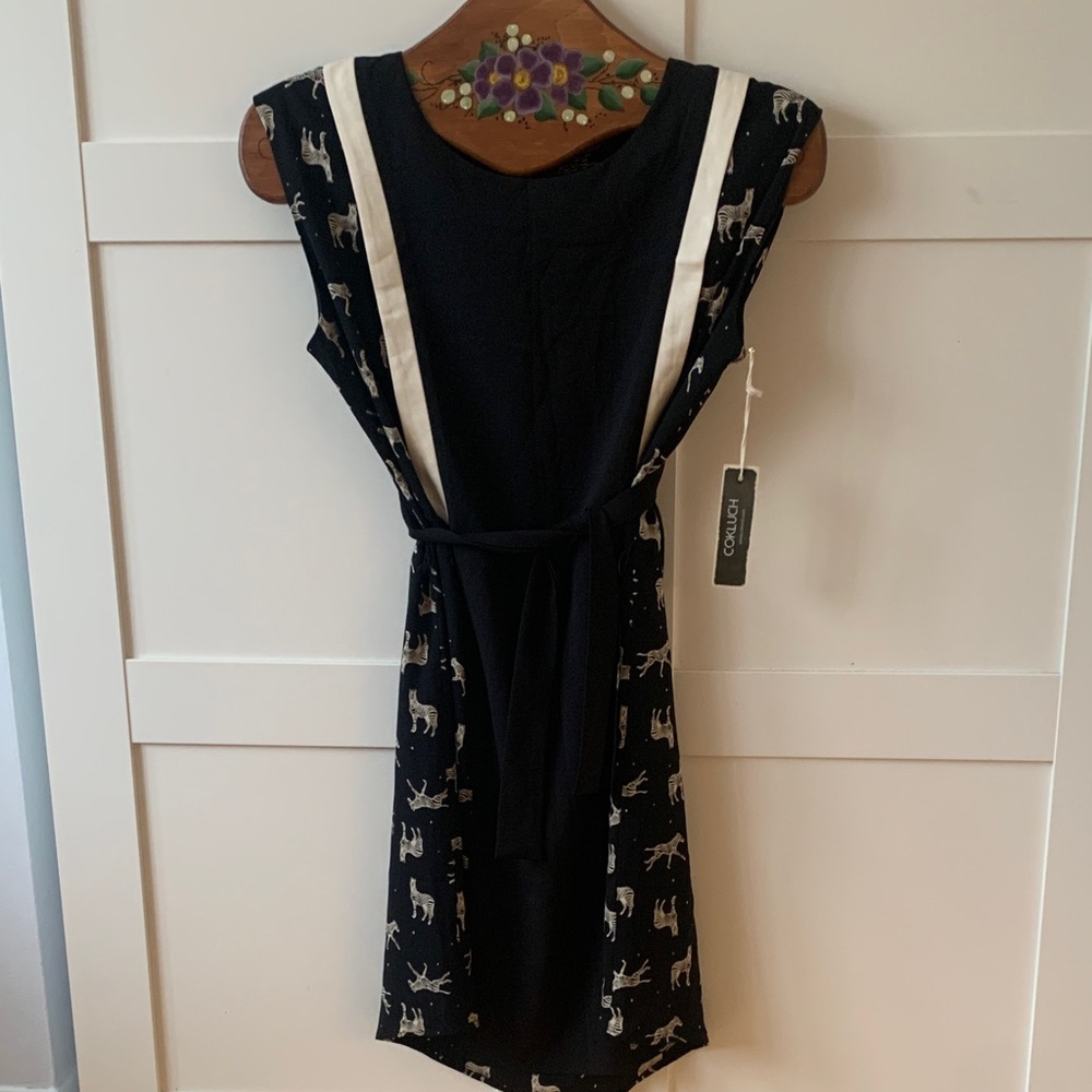 Cokluch black and White zebra Mini Dress